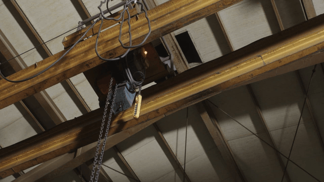 Ceiling with industrial equipment