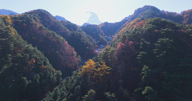 Mountain valley with autumn foliage