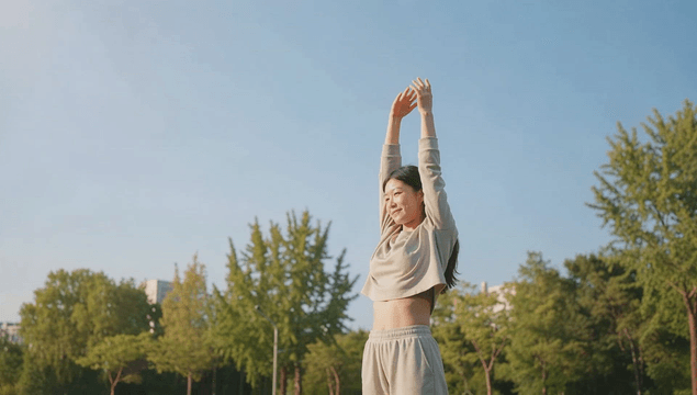 Woman enjoying a sunny day in the park