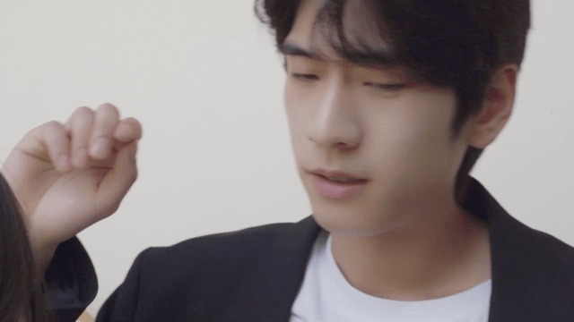 Angry man in black jacket