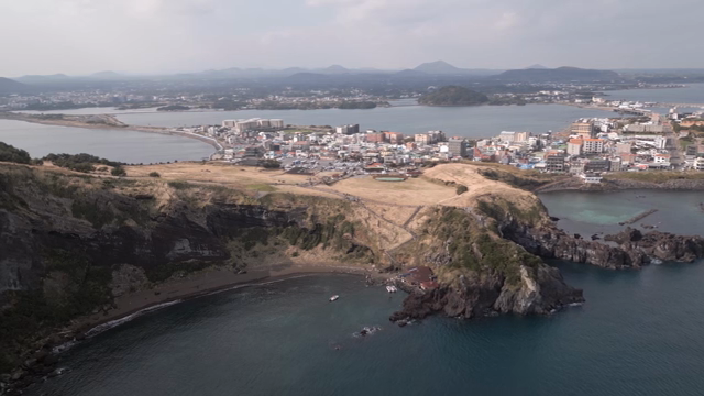 Coastal city with cliffs and ocean view