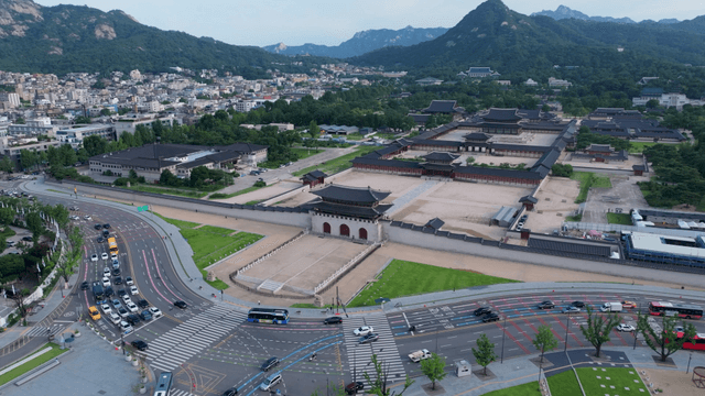 Historic palace with surrounding road