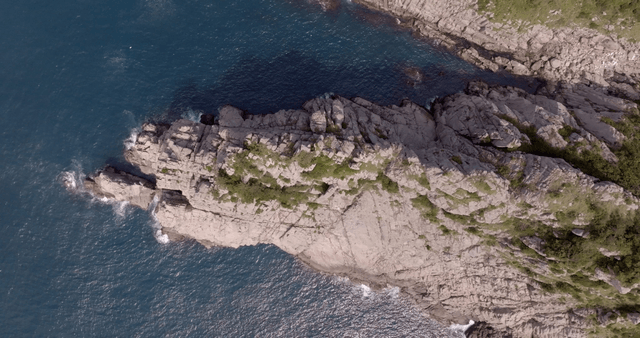 Rocky coastline with waves crashing