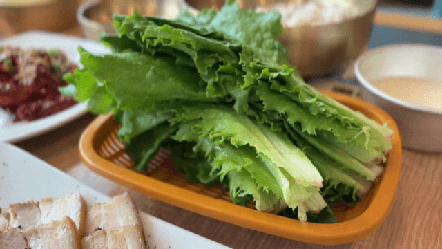 Plate of fresh lettuce
