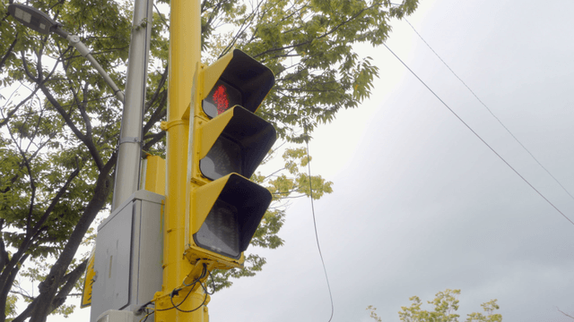 Traffic light at an crosswalk