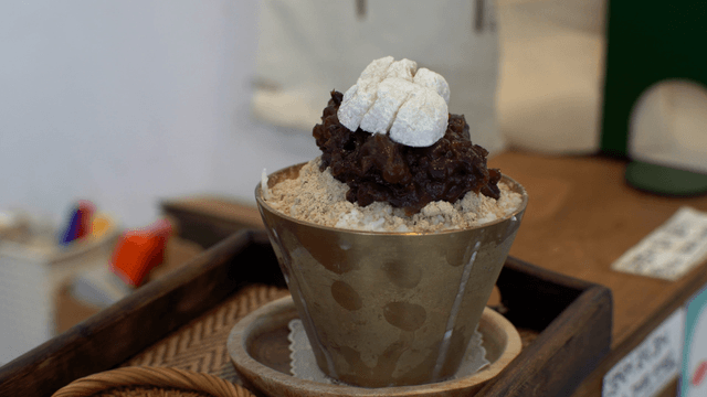 Traditional Korean-style red bean shaved ice