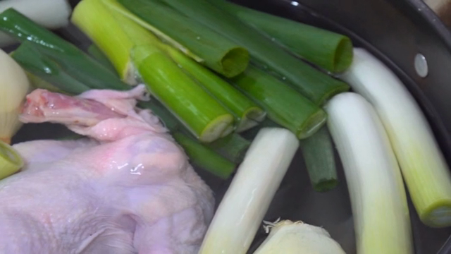 Chicken and vegetables in a pot