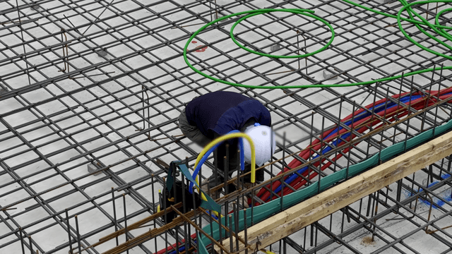 Construction workers at a building site