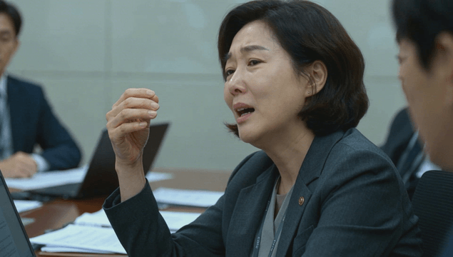 Stressed office worker during company meeting