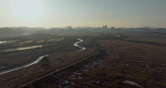 A river winding through a vast landscape