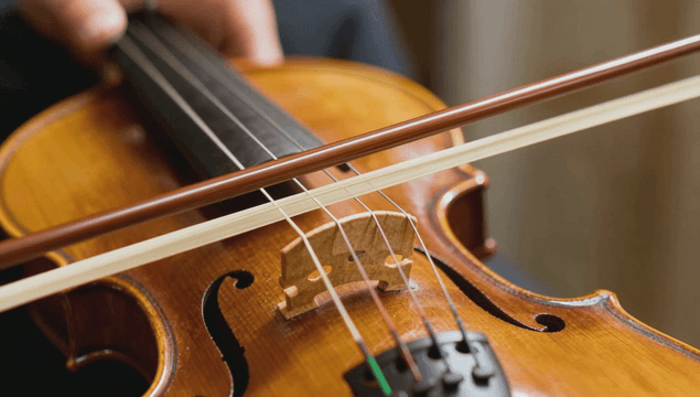 Violin being played with precision