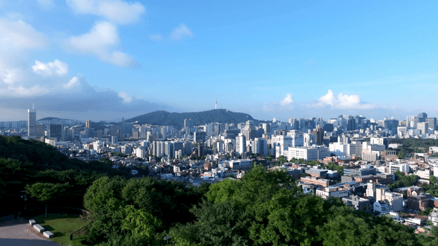 Cityscape with a historic wall and skyline