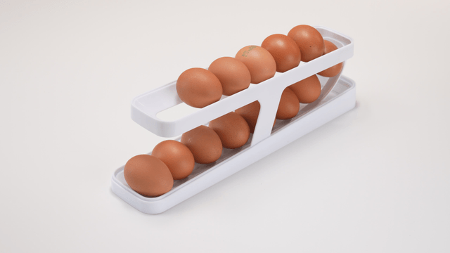 Eggs neatly arranged in a white tray