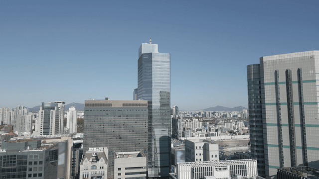 Modern high-rise skyline under a clear sky