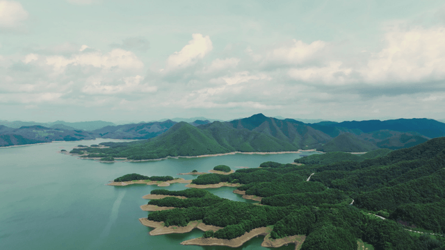 Vast landscape of mountains and lakes