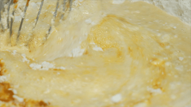 Whisk mixing frying batter mixture