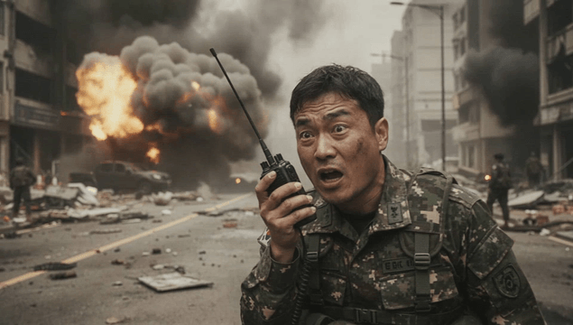 Soldier communicating in a battleground