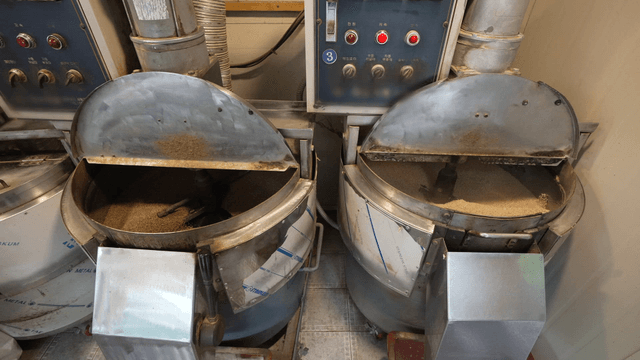 Industrial machines processing grains