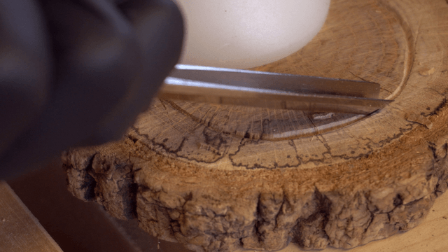 Wood carving process using a chisel