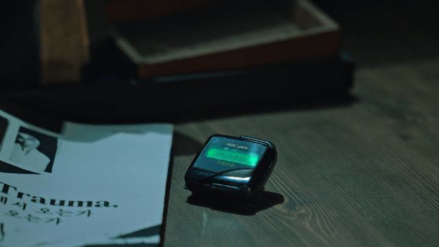 Pager lighting up on a desk