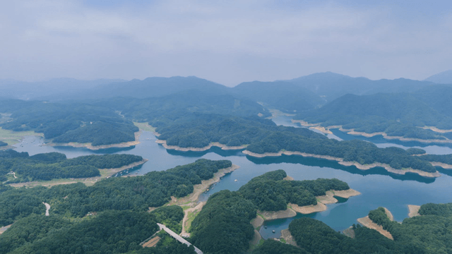 Vast landscape with lakes and forests