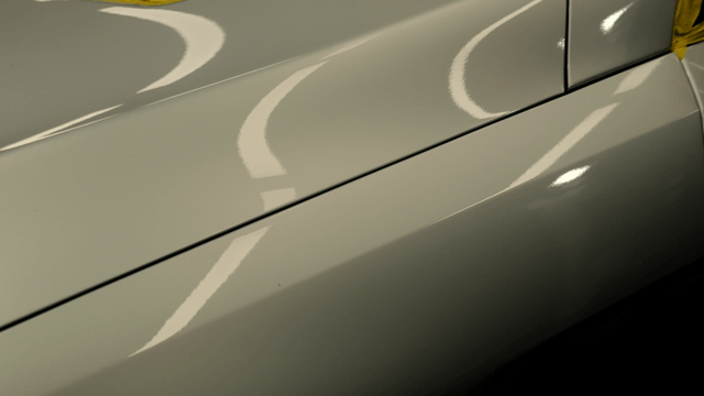 Close-up of a car's polished surface