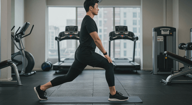 Man stretch in a gym