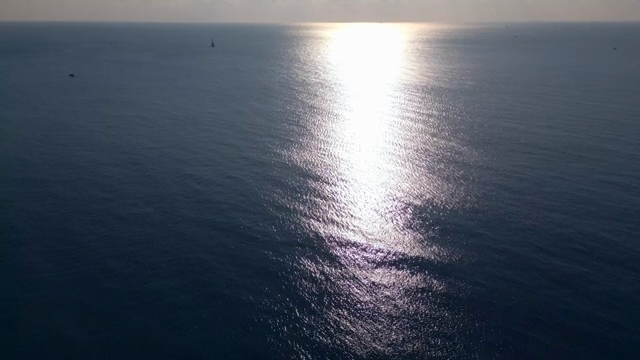 Sunlight reflecting on the calm ocean