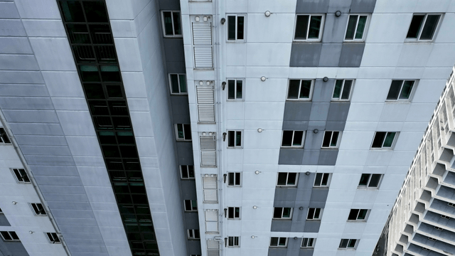 High-rise apartment buildings in the city