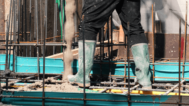 Concrete pouring at a construction site