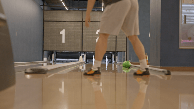 Bowling ball falling into the gutter