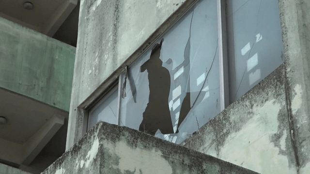 Old building with broken windows