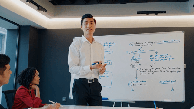 Business presentation in a modern office