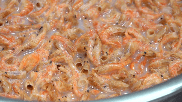 Dried shrimp fermenting in soybean liquid