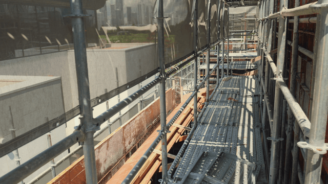 Scaffolding on a building under construction