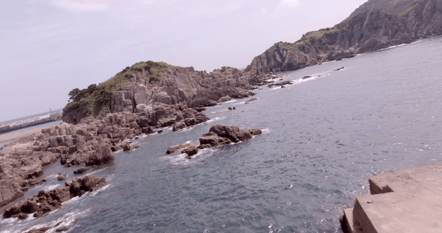 Rocky coastline with clear blue sea