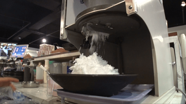 Ice coming out of a ice shavers