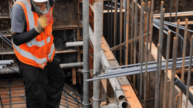 Construction worker on a building site