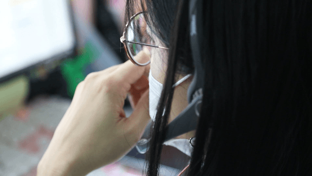 Consultant working at a desk with concentration