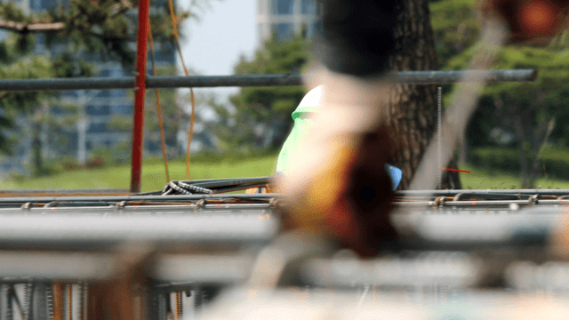 Construction worker at a building site