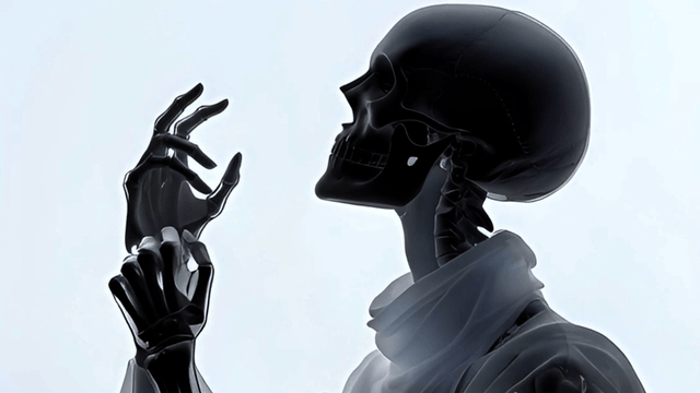 옆모습의 해골 X선 이미지