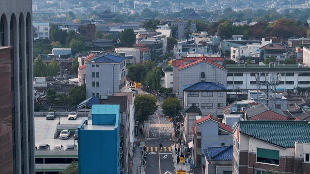 Alley connecting to residential area street view