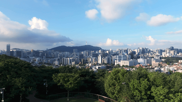 City skyline with a historic wall