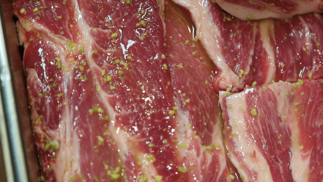 Marinated meat with spices