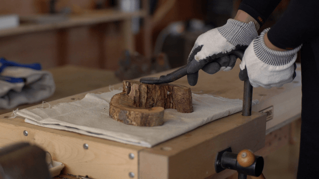 Woodcraft work on the workshop table