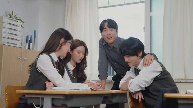 Students collaborating on a project