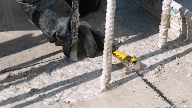 Measuring rebar spacing on a concrete slab