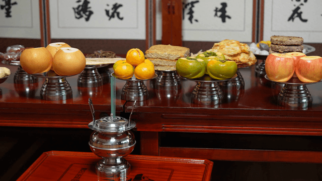 Traditional Korean holiday table setting