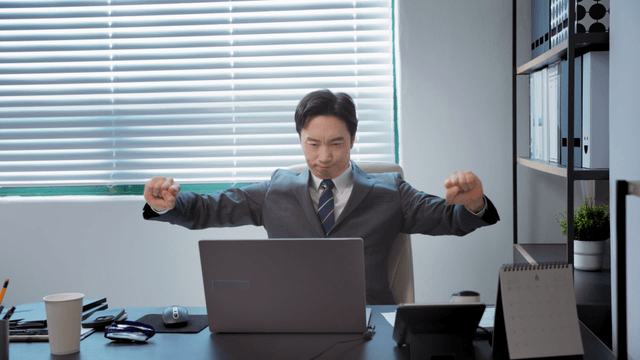 Businessman working at his desk in an office