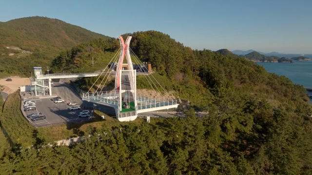 Scenic bridge overlooking the ocean